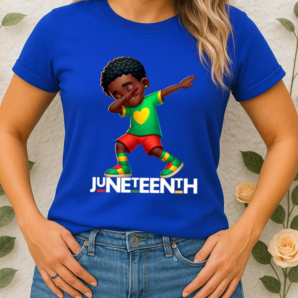 Dabbing Black Brown Skin Prince Junenth 1865 Gift Womens T-Shirt