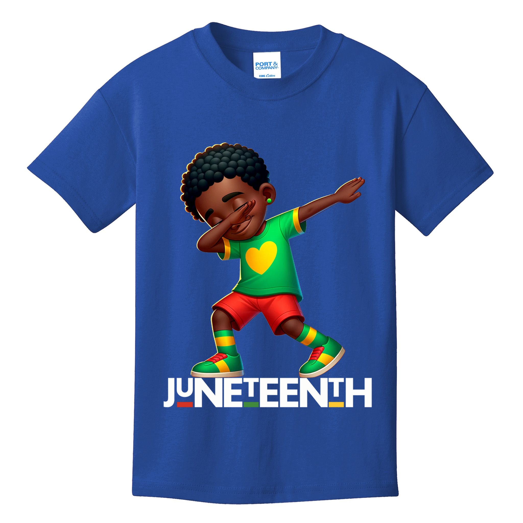 Dabbing Black Brown Skin Prince Junenth 1865 Gift Kids T-Shirt
