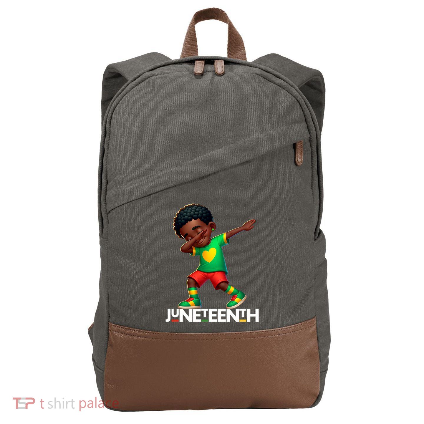 Dabbing Black Brown Skin Prince Junenth 1865 Gift Cotton Canvas Backpack