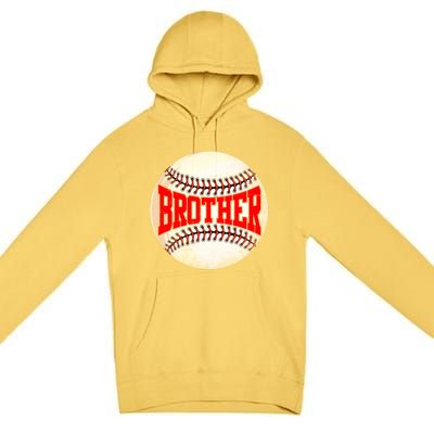 Distressed Baseball Brother Funny Fathers Day Gift Premium Pullover Hoodie