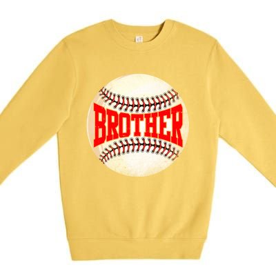 Distressed Baseball Brother Funny Fathers Day Gift Premium Crewneck Sweatshirt