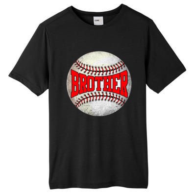 Distressed Baseball Brother Funny Fathers Day Gift Tall Fusion ChromaSoft Performance T-Shirt