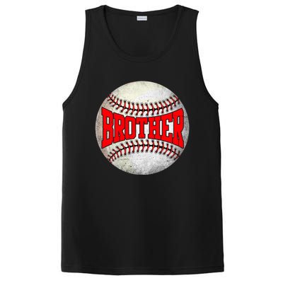 Distressed Baseball Brother Funny Fathers Day Gift PosiCharge Competitor Tank