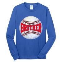 Distressed Baseball Brother Funny Fathers Day Gift Tall Long Sleeve T-Shirt