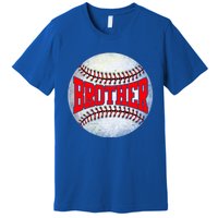 Distressed Baseball Brother Funny Fathers Day Gift Premium T-Shirt