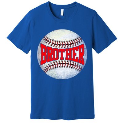 Distressed Baseball Brother Funny Fathers Day Gift Premium T-Shirt