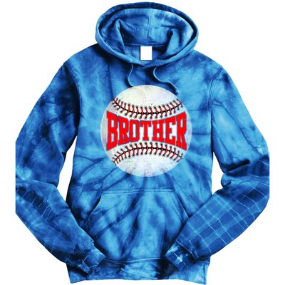 Distressed Baseball Brother Funny Fathers Day Gift Tie Dye Hoodie