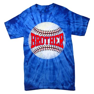 Distressed Baseball Brother Funny Fathers Day Gift Tie-Dye T-Shirt