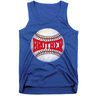 Distressed Baseball Brother Funny Fathers Day Gift Tank Top