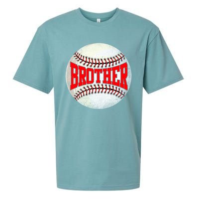 Distressed Baseball Brother Funny Fathers Day Gift Sueded Cloud Jersey T-Shirt