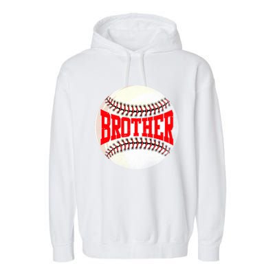 Distressed Baseball Brother Funny Fathers Day Gift Garment-Dyed Fleece Hoodie