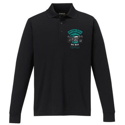 Daytona Beach Bike Week Retro Distressed Motorcycle Performance Long Sleeve Polo