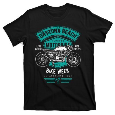 Daytona Beach Bike Week Retro Distressed Motorcycle T-Shirt