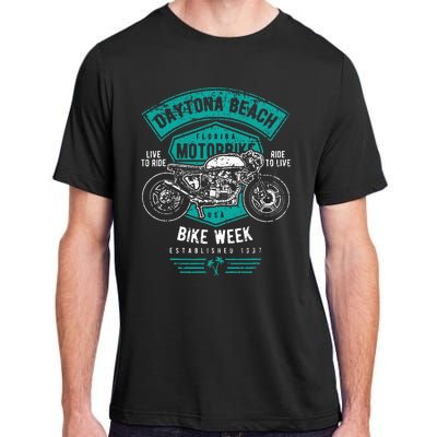 Daytona Beach Bike Week Retro Distressed Motorcycle Adult ChromaSoft Performance T-Shirt