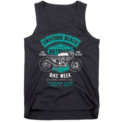 Daytona Beach Bike Week Retro Distressed Motorcycle Tank Top