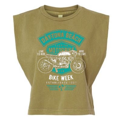 Daytona Beach Bike Week Retro Distressed Motorcycle Garment-Dyed Women's Muscle Tee