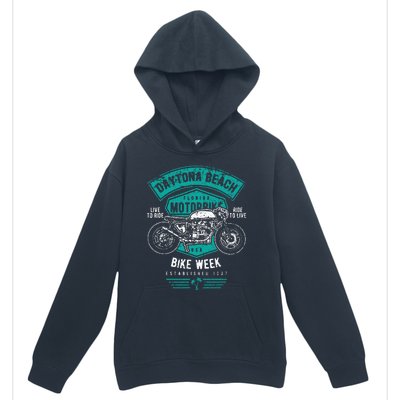 Daytona Beach Bike Week Retro Distressed Motorcycle Urban Pullover Hoodie