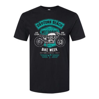 Daytona Beach Bike Week Retro Distressed Motorcycle Softstyle CVC T-Shirt