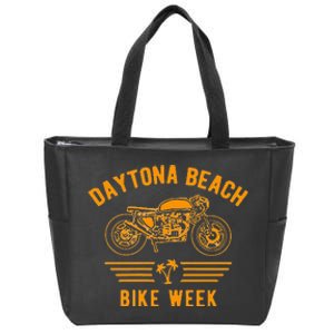 Daytona Beach Bike Week Retro Motorcycle Zip Tote Bag