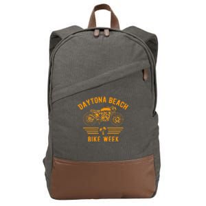 Daytona Beach Bike Week Retro Motorcycle Cotton Canvas Backpack