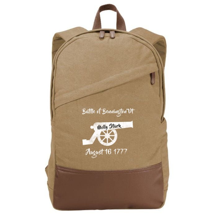 Distressed Battle Bennington Vt Day Molly Stark Cannon Retro Cool Gift Cotton Canvas Backpack