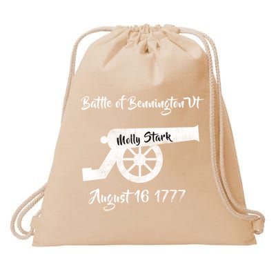 Distressed Battle Bennington Vt Day Molly Stark Cannon Retro Cool Gift Drawstring Bag