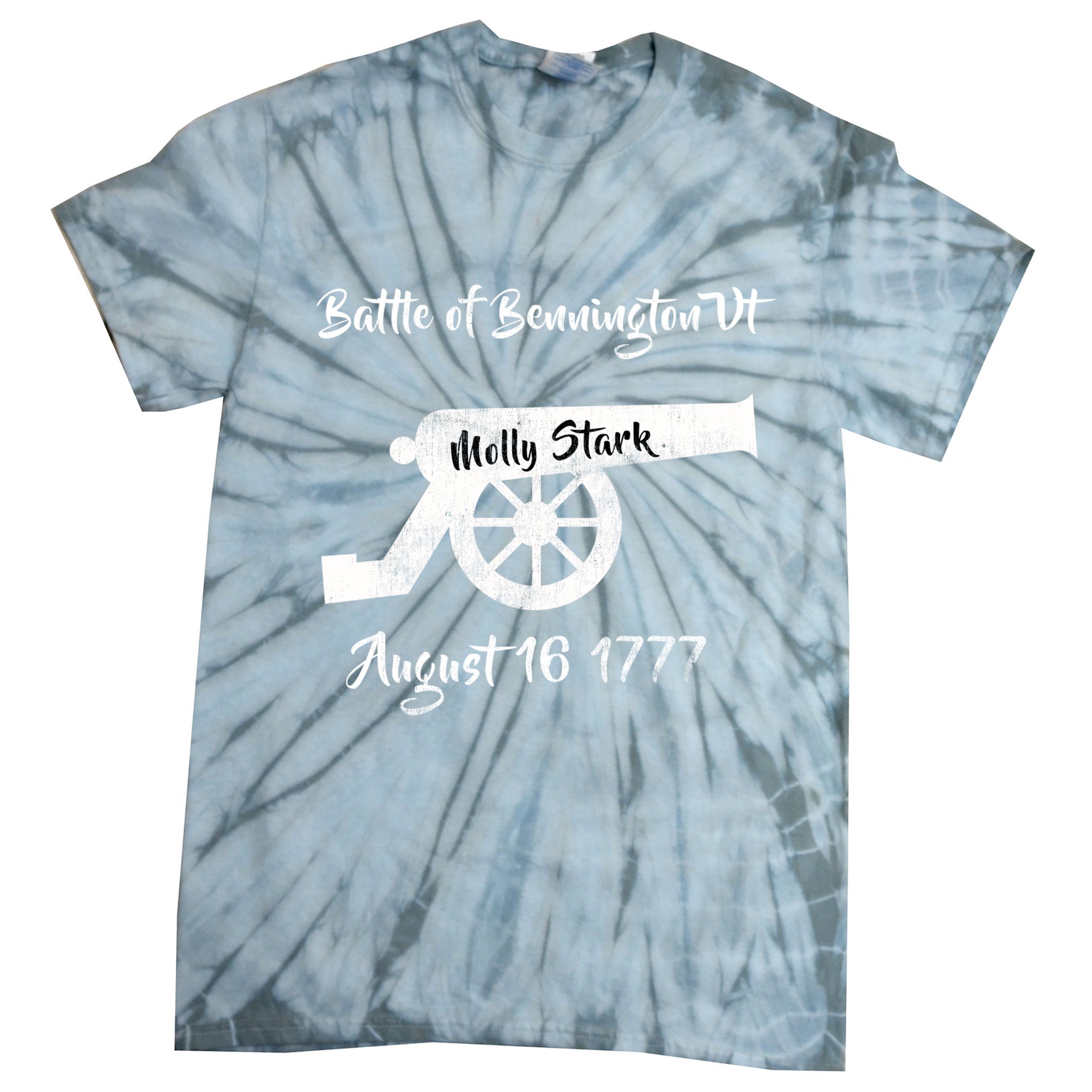 Distressed Battle Bennington Vt Day Molly Stark Cannon Retro Cool Gift Tie-Dye T-Shirt