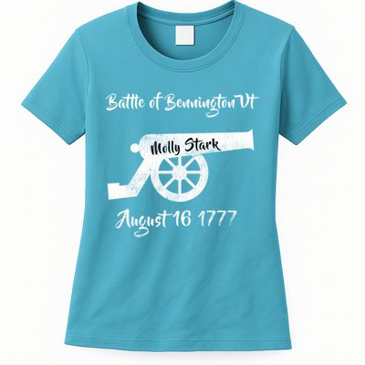 Distressed Battle Bennington Vt Day Molly Stark Cannon Retro Cool Gift Womens T-Shirt