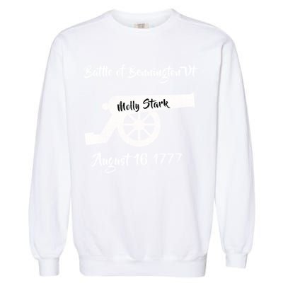 Distressed Battle Bennington Vt Day Molly Stark Cannon Retro Cool Gift Garment-Dyed Sweatshirt