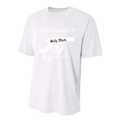 Distressed Battle Bennington Vt Day Molly Stark Cannon Retro Cool Gift Youth Performance Sprint T-Shirt