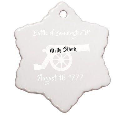 Distressed Battle Bennington Vt Day Molly Stark Cannon Retro Cool Gift Ceramic Star Ornament