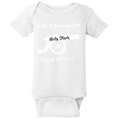 Distressed Battle Bennington Vt Day Molly Stark Cannon Retro Cool Gift Baby Bodysuit