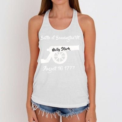 Distressed Battle Bennington Vt Day Molly Stark Cannon Retro Cool Gift Women's Knotted Racerback Tank