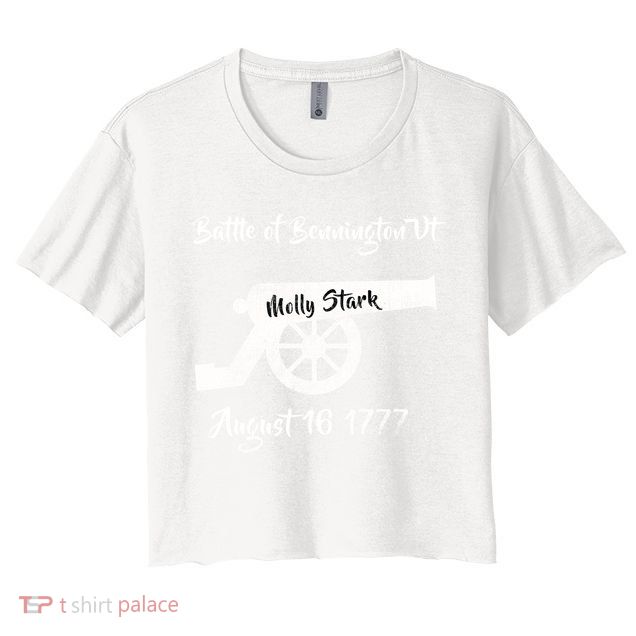 Distressed Battle Bennington Vt Day Molly Stark Cannon Retro Cool Gift Crop Top