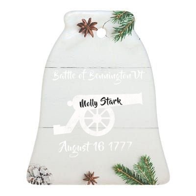 Distressed Battle Bennington Vt Day Molly Stark Cannon Retro Cool Gift Ceramic Bell Ornament