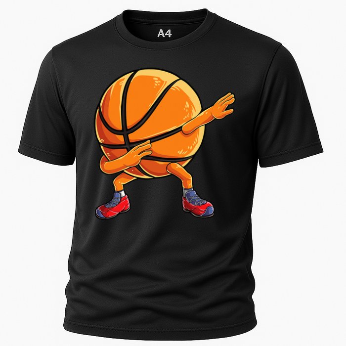 Dabbing Basketball Ball Funny  Sports Player Cooling Performance Crew T-Shirt