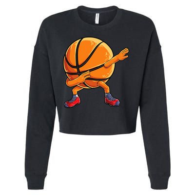 Dabbing Basketball Ball Funny  Sports Player Cropped Pullover Crew