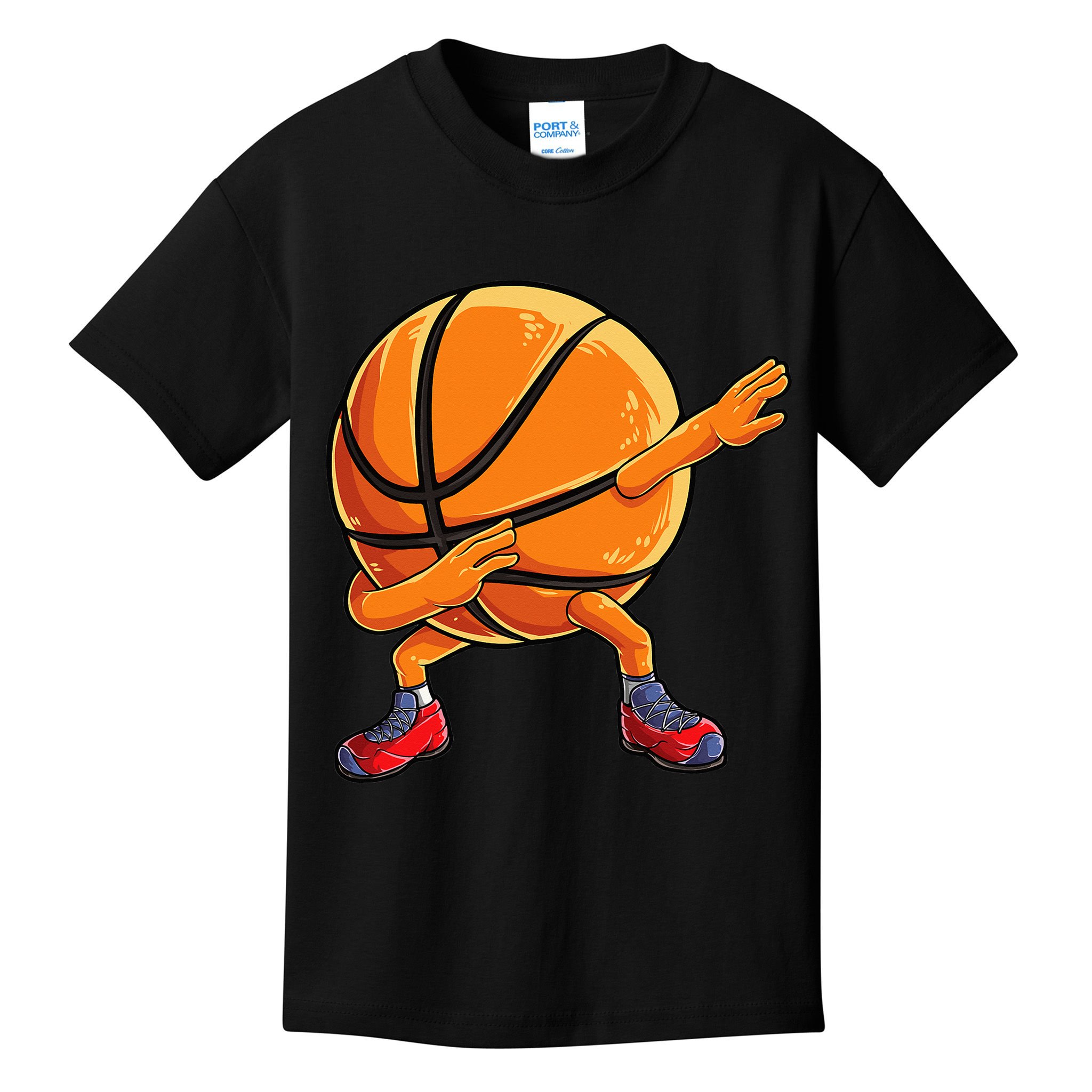 Dabbing Basketball Ball Funny  Sports Player Kids T-Shirt