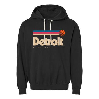 Detroit Basketball B-Ball City Michigan Retro Detroit Garment-Dyed Fleece Hoodie