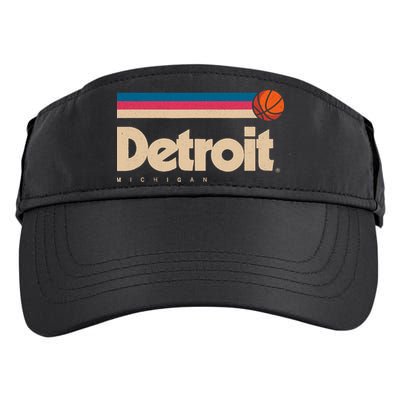 Detroit Basketball B-Ball City Michigan Retro Detroit Adult Drive Performance Visor