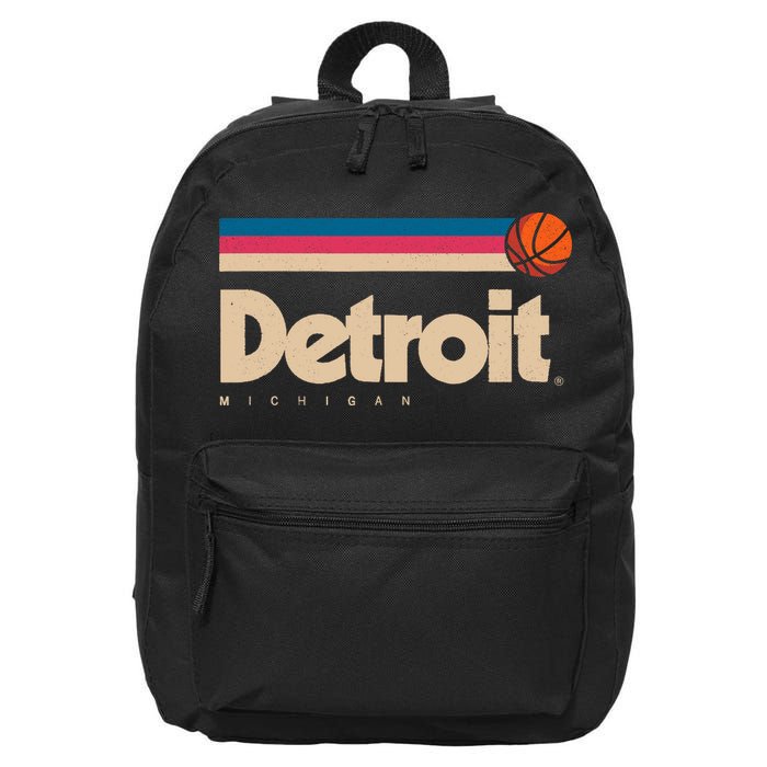 Detroit Basketball B-Ball City Michigan Retro Detroit 16 in Basic Backpack