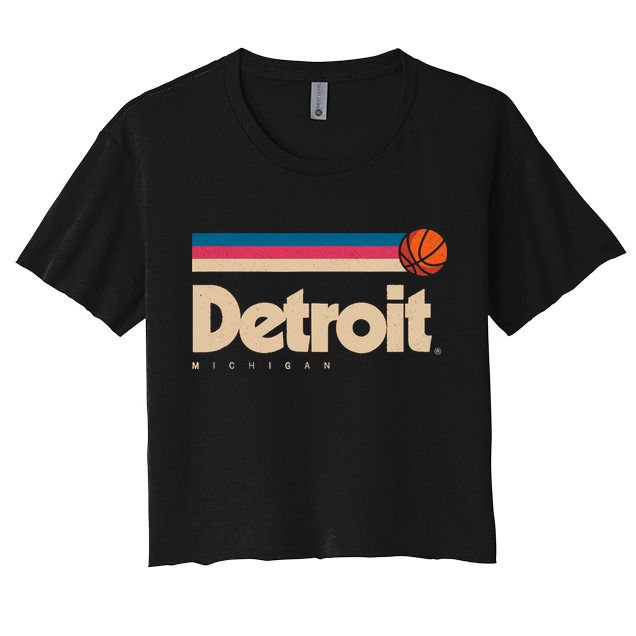 Detroit Basketball B-Ball City Michigan Retro Detroit Crop Top