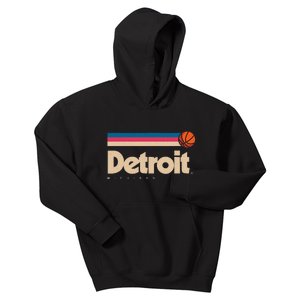 Detroit Basketball B-Ball City Michigan Retro Detroit Kids Hoodie