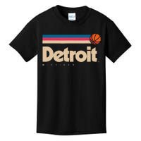 Detroit Basketball B-Ball City Michigan Retro Detroit Kids T-Shirt