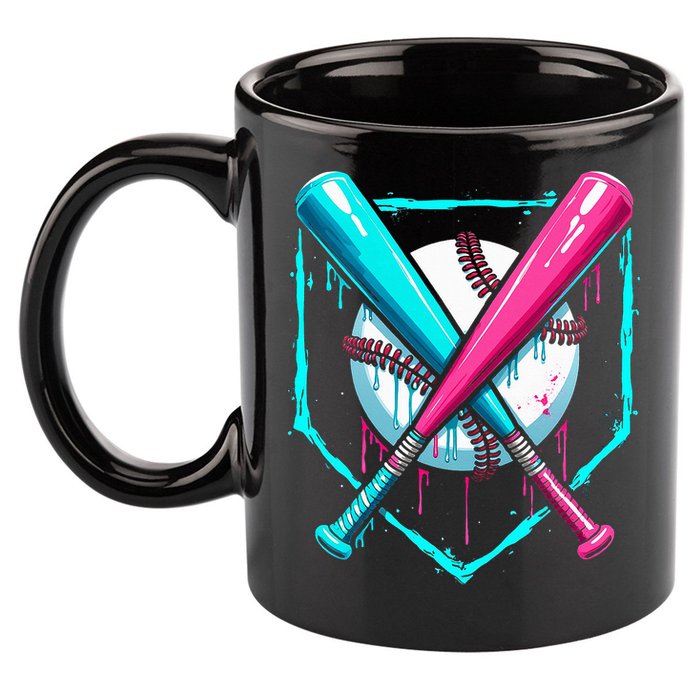 Drip Baseball Bat Baseball Drip 11oz C Handle Ceramic Mug