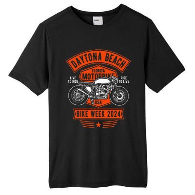 Daytona Beach Bike Week 2024 Retro Motorcycle Tall Fusion ChromaSoft Performance T-Shirt