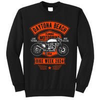 Daytona Beach Bike Week 2024 Retro Motorcycle Tall Sweatshirt