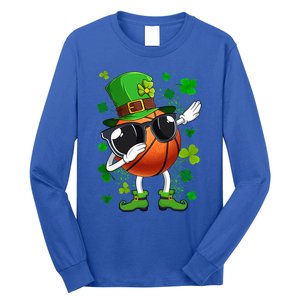 Dabbing Basketball Ball Leprechaun St Patrick's Day Gift Long Sleeve Shirt