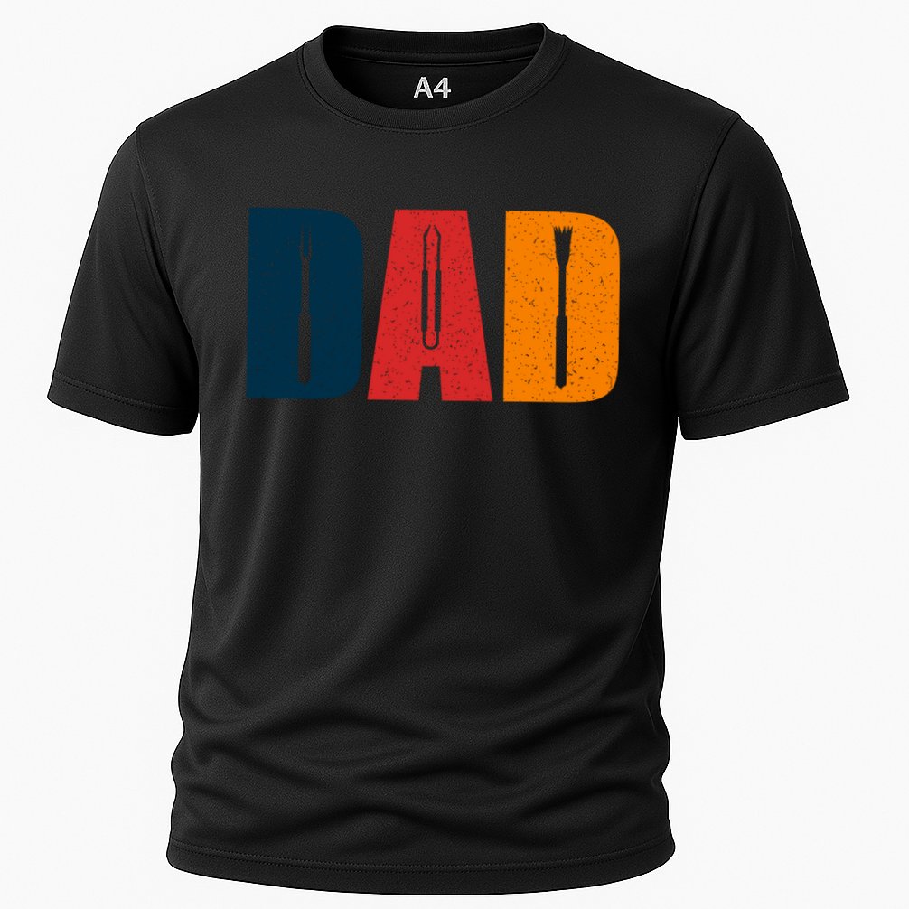 Dad Barbecue Bbq Set Father's Day Gift Cooling Performance Crew T-Shirt