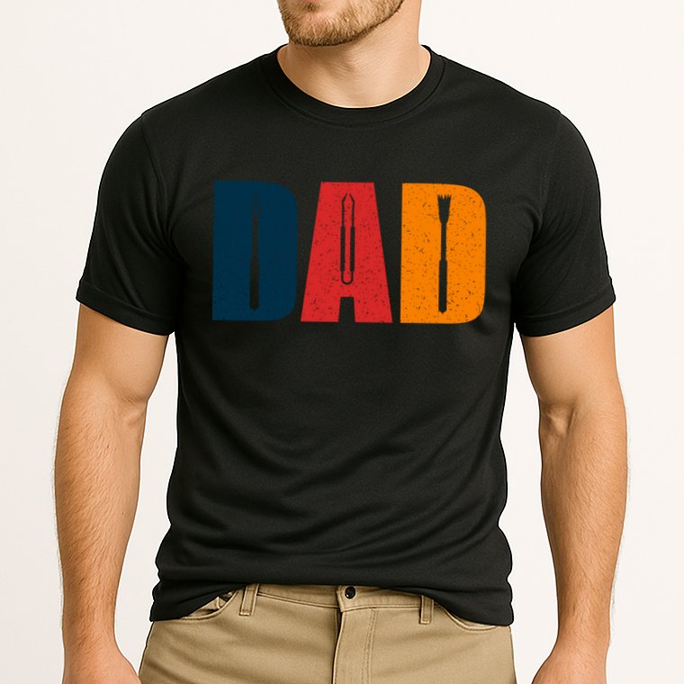 Dad Barbecue Bbq Set Father's Day Gift Cooling Performance Crew T-Shirt